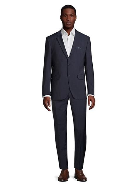 versace slim-fit tonal striped wool-blend suit|Versace Collection Wool Narrow Tonal Striped Suit on SALE.